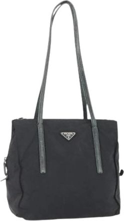 Prada Pre-owned Tote Bags, female, Black, Size: ONE SIZE Pre-owned Vintage Nylon Hand Bag