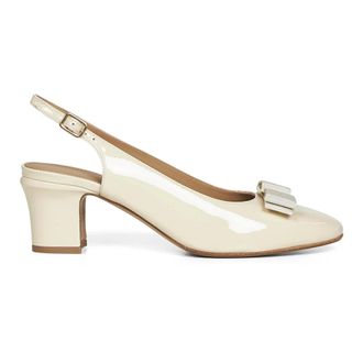 Ferragamo Pumps, female, Beige, Size: 5 1/2 US Vara Bow Slingback Pumps