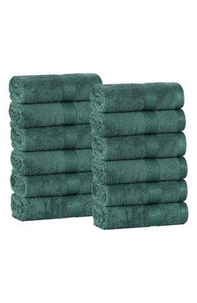 Superior 12-Pack Face Towel Set in Hunter Green at Nordstrom Rack, Size Washcloth