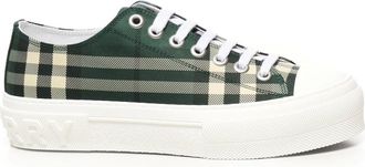 Burberry Schoenen, Heren, Groen, 42 EU, Nylon, Groene Sneakers met Logo Print