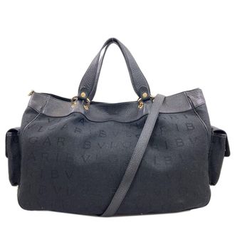 Bulgari Black Canvas Tote Bag (Pre-Owned)