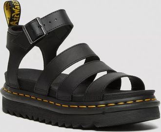 Dr. Martens Womens Dr. Martens Blaire 24235001 Sandals Black Hydro Leather Platform GAL1116