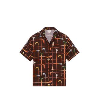 Dr&ocirc;le de Monsieur Spread-collar Print Shirt