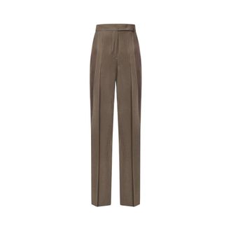 Max Mara Straight Trousers - female - Max Mara - Straight Trousers - Brown - XS - Trousers