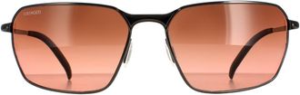 Serengeti Eyewear Rectangle Shiny Dark Gunmetal Mineral Polarized Drivers Gradient Shelton