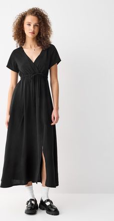 Twik Womens Crossover neckline crepe maxi dress