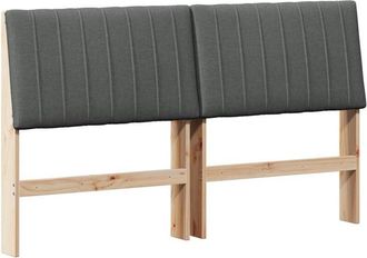 vidaXL Upholstered Headboard Dark Grey 160 cm Solid Pine Wood vidaXL