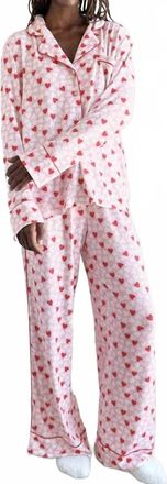 Splendid Candy Heart Pajama Set In Pink