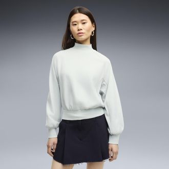 Puma Felpa girocollo HER dal taglio morbido da donna, Abbigliamento, Verde, XL