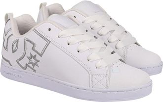 DC Sneaker DC SHOES Court Graffik, Damen, Gr. 5,5(36,5), bunt (wei&szlig;, m silber), Obermaterial:55, 91% Leder, 38, 75% Synthetik, 5, 34% Polyester;, Schuhe 