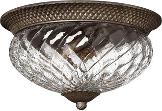 Netlighting Plantation 3 Light Large Semi Flush Ceiling Light Pearl Bronze E27