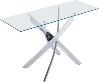 Vente-Unique Vente-unique - Consolle in Vetro temperato e Metallo cromato Trasparente - cosima