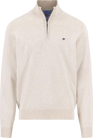 Fynch-Hatton Fynch-Hatton Mens TROYER HALF ZIP KNITWEAR NEW OFF WHITE - Beige Cotton - Size X-Large