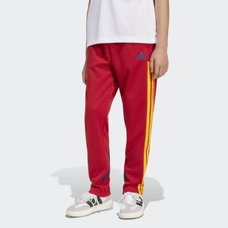 adidas Sporthose ADIDAS SPORTSWEAR HOUSE OF TIRO, Damen, Gr. 116, N-Gr, team power rot 2, crew gelb, dunkelblau, Obermaterial: 100% Polyester, Hosen Sporthos