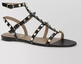 Valentino Garavani leather rockstud flat sandals