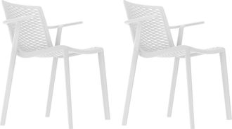 Resol Sillas Con Brazos Netkat Resol Pl&aacute;stico Blanco (pack De 2)