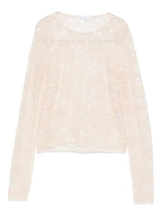 Patrizia Pepe sequin-embellished blouse - women - Fabric/Sequin - II - Neutrals