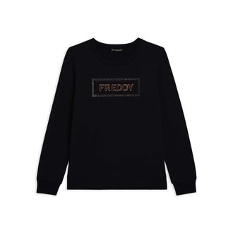 Freddy Felpa sportiva da donna con grafica frontale in strass