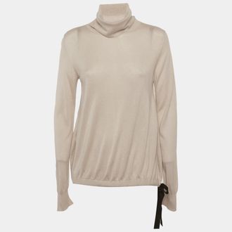 Max Mara Beige Knit Turtle Neck Sweater