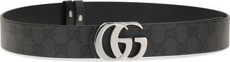Gucci Mens Reversible Cut Gg Marmont Black Black-Black Cotton; Linen; Polyurethane Belts E Braces Black/black