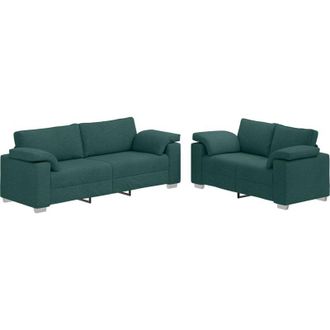 vidaXL vidaXL Set di divani 2 pcs Verde Scuro 219 x 77 x 82 cm Tessuto