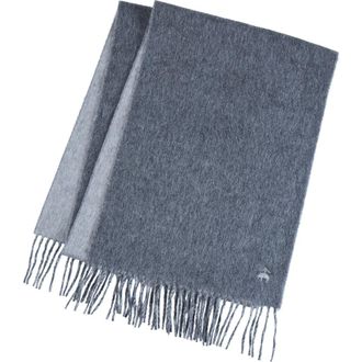Brooks Brothers Twill Wool & Cashmere Blend Fringe Scarf in Charcoal/Heather Grey at Nordstrom Rack