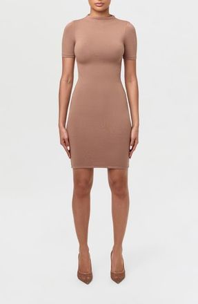 Naked Wardrobe T-Shirt Minidress in Coco at Nordstrom, Size X-Large