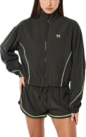 P.E Nation Linear Water Repellent Jacket in Caviar/Lime at Nordstrom, Size X-Small