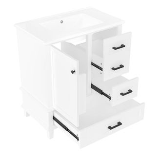 Urban Meuble Mueble bajo lavabo de 76cm con 4 cajones y 1 puerta, Blanco
