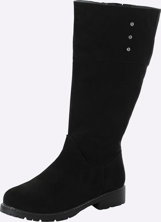 Sheego Weitschaftstiefel SHEEGO, Damen, Gr. 37, XXL-Schaft, schwarz, Polyester, Schuhe Weitschaftstiefel