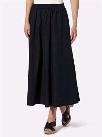 Heine Schlupfrock HEINE, Damen, Gr. 34, schwarz, 100% Baumwolle, unifarben, lang, R&ouml;cke Schlupfrock