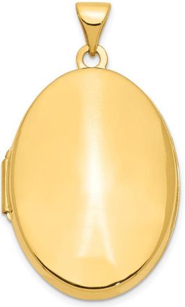 Diamond2Deal 14k Yellow Gold Polished Domed Oval Locket Pendant