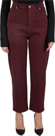 Kiton Solid Zipper Jeans - Dames - Regular Fit Jeans - Rood - XS - Katoen - Jeans