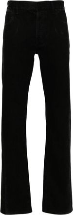Alexander McQueen logo-patch jeans - men - Cotton/Polyester/Cotton/Calf Leather - 50 - Black