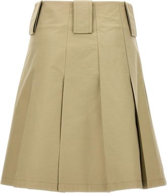 Burberry Pleated Cotton Skirt - Beige