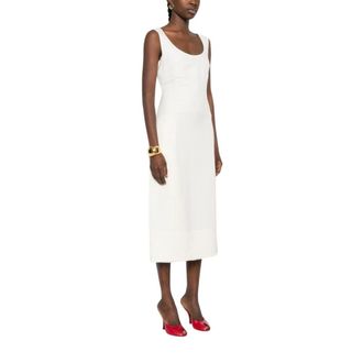 Jacquemus La Robe Tablier Long Dress - female - Jacquemus - Midi Dresses - White - S - Dresses