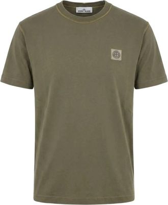 Stone Island Slim-fit Fissato T-shirt - Heren - T-shirts - Groen - S - Katoen - Tops
