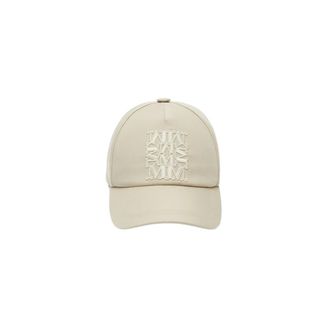 Max Mara Accessoires, Dames, Beige, 58 CM, Katoen, Mxaribaldo Baseball Cap