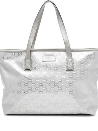Gucci 2016-2025 Medium GG Imprime tote bag - Argento