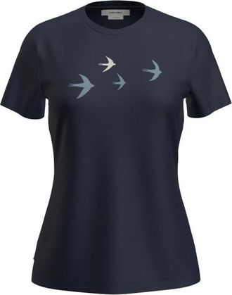Icebreaker Merino 150 Tech Lite S/S Bird Transit Merinoshirt f&uuml;r Damen | blau