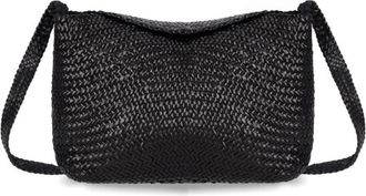 Dragon Diffusion Zwarte Geweven Leren Schoudertas - Dames - Schoudertassen - Zwart - ONE Size - Leer - Tassen