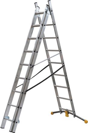 Hailo 1421-801-escalera Combinada De 3 Tramos Con Estabilizador Curvo Hobbylot (3x8)