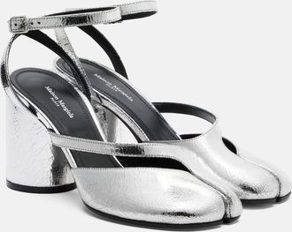 Maison Margiela Salones Tabi de piel metalizada