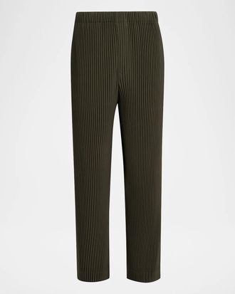 Homme Pliss&eacute; Issey Miyake Men & apos;s Pleated Straight Leg Pull-On Pants