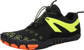 Generic Large Size Women Mesh Flat Round Toe Wading Fitness Sports Water Shoes Outdoor Versatile Five Toe Hiking Sneakers (Yellow, 8.5)