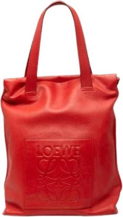 Loewe Pre-owned Tote Bag - Dames - Vintage Shopper - Rood - ONE Size - Leer - Vintage