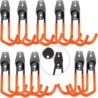 OEM (naranja) Juego De 10 Ganchos De Pared Para Garaje, Almacenamiento Para Garaje, Ganchos De Pared De Acero Con 3 Soldaduras En Lugar De 2, M&aacute;s Resisten
