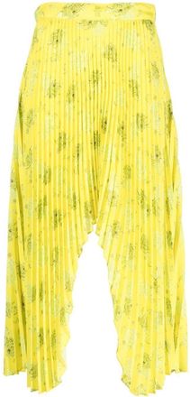 Rokh arch pleated midi skirt - women - Polyester - 34 - Yellow
