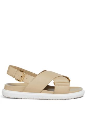Marni leather sandals - women - Calf Leather - 38 - Neutrals