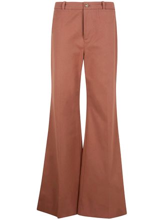 Chlo&eacute; High Waisted Flared Leg Trousers
